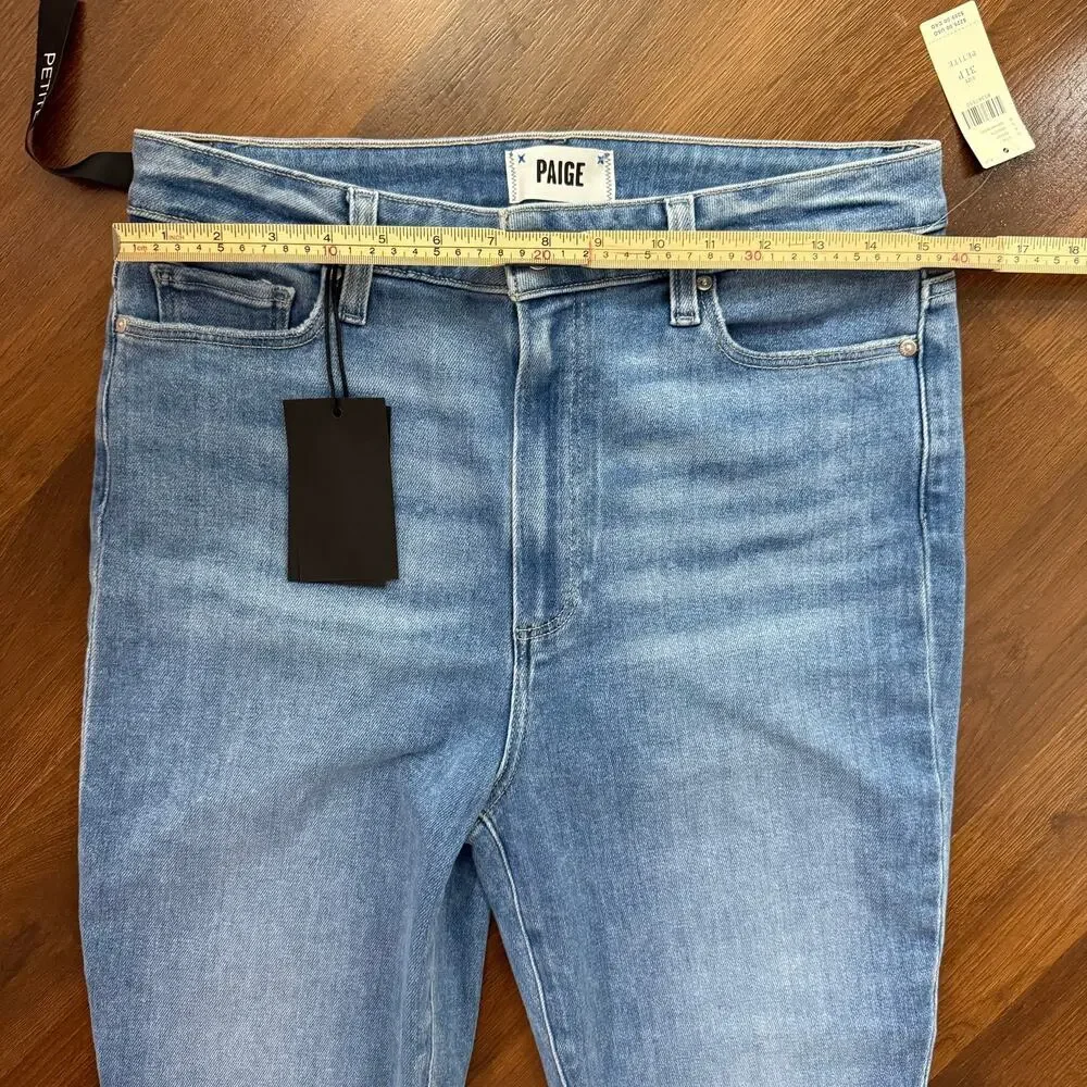 Paige NEW Claudine Ankle Flare Darling Jeans Casual Boho Minimalist Sz 31 Petite - Picture 6 of 9